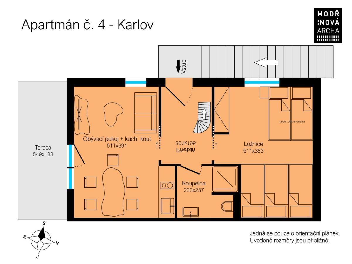 Apartmany Modrinova Archa S Privatni Saunou Vaclavov u Bruntalu Bagian luar foto